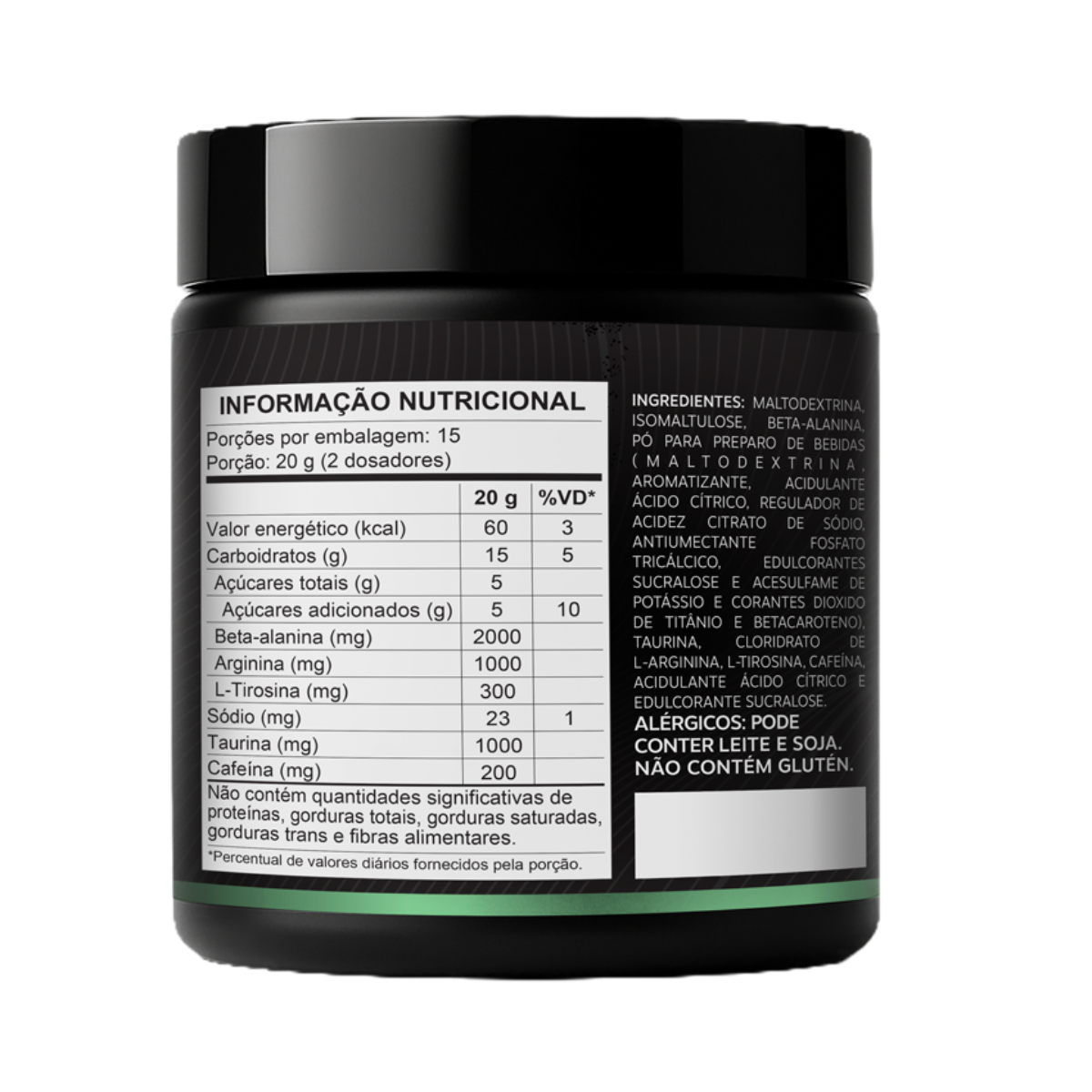 Tabela Nutricional Sucoo pré-treino